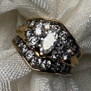 2 Ct T.W.Marquise Diamond Bridal Set 14K YG Sz 6